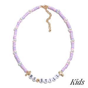 NWT Boutique Kids "Be Still" Cross Necklace
